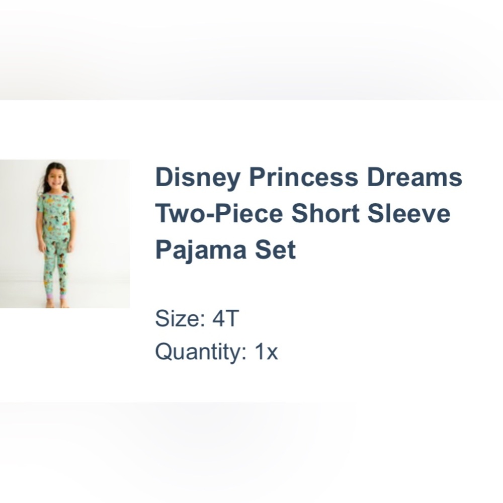 Little Sleepies New Disney Princess Pajamas brand new
